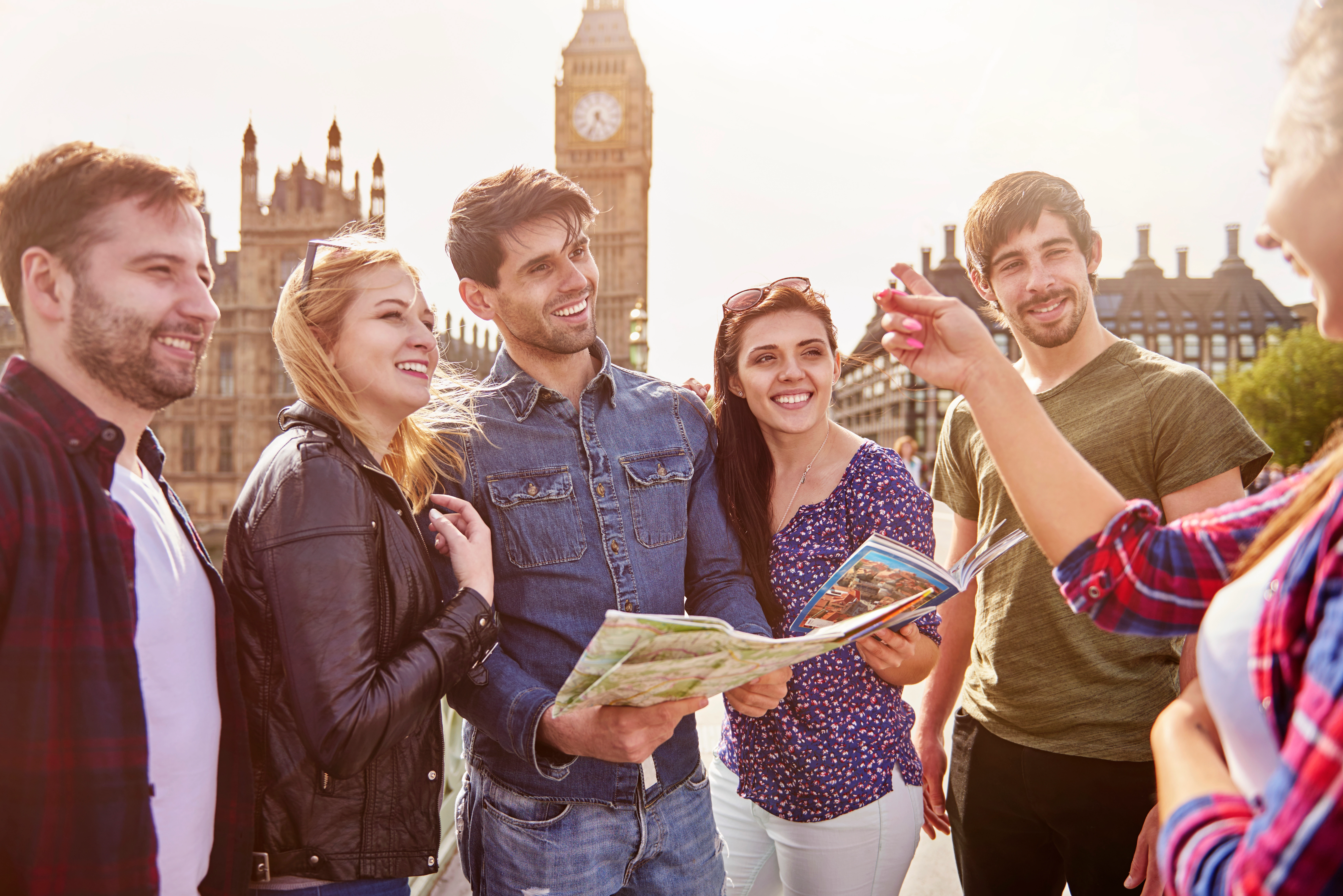 Students by Big Ben London